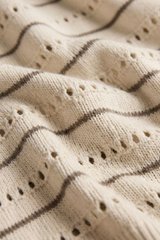 Gray Darby Stripe Pointelle Sweater Sweater