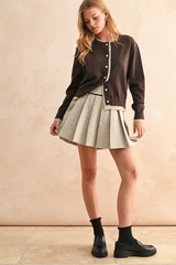 Wheat Blaine Pleated Mini Skirt Mini Skirt