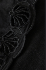 Black Charlene Embroidery Linen Mini Skirt Mini Skirt