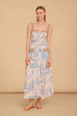 Tan Foster Dress in Basket Trail Maxi Dress