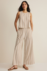 Light Gray Scout Knit Striped Pant Pant