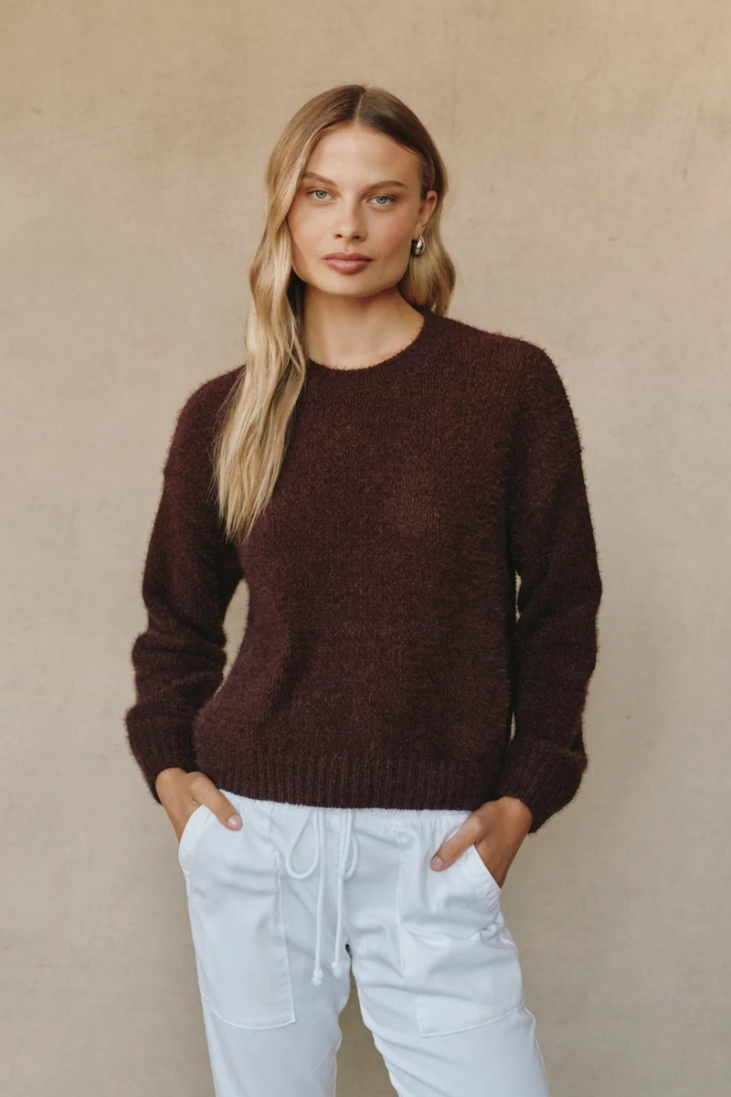 Rosy Brown Drop Shoulder Sweater Sweater