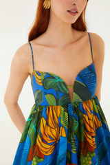 Lavender Banana Grapes Blue Sleeveless Mini Dress Mini Dress