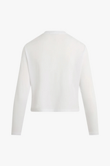 White Smoke The Cropped Collegiate Long Sleeve Tee T Shirt