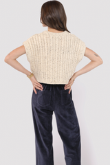 Light Gray Effortless Cable Knit Sweater Tank Tank