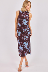Light Gray Urban Siren Ruched Midi Dress Midi Dress