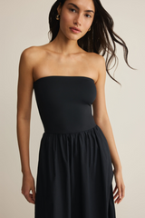 Black Sunsought Strapless Midi Dress Midi Dress