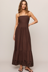 Dark Slate Gray Esti Embroidered Maxi Dress Maxi Dress