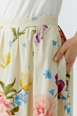 Lavender Floral Midi Skirt Midi Skirt