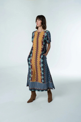 White Smoke Diana Maxi Dress in Terracotta Tapestry Maxi Dress