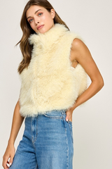 Light Gray Emerson Faux Fur Vest Vest