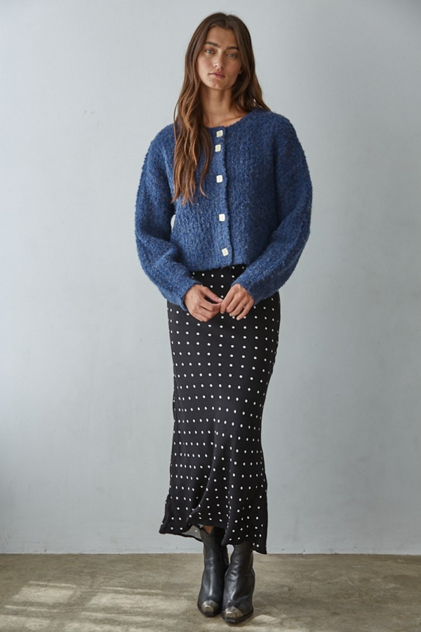 Dark Gray Annette Plush Cardigan Cardigan