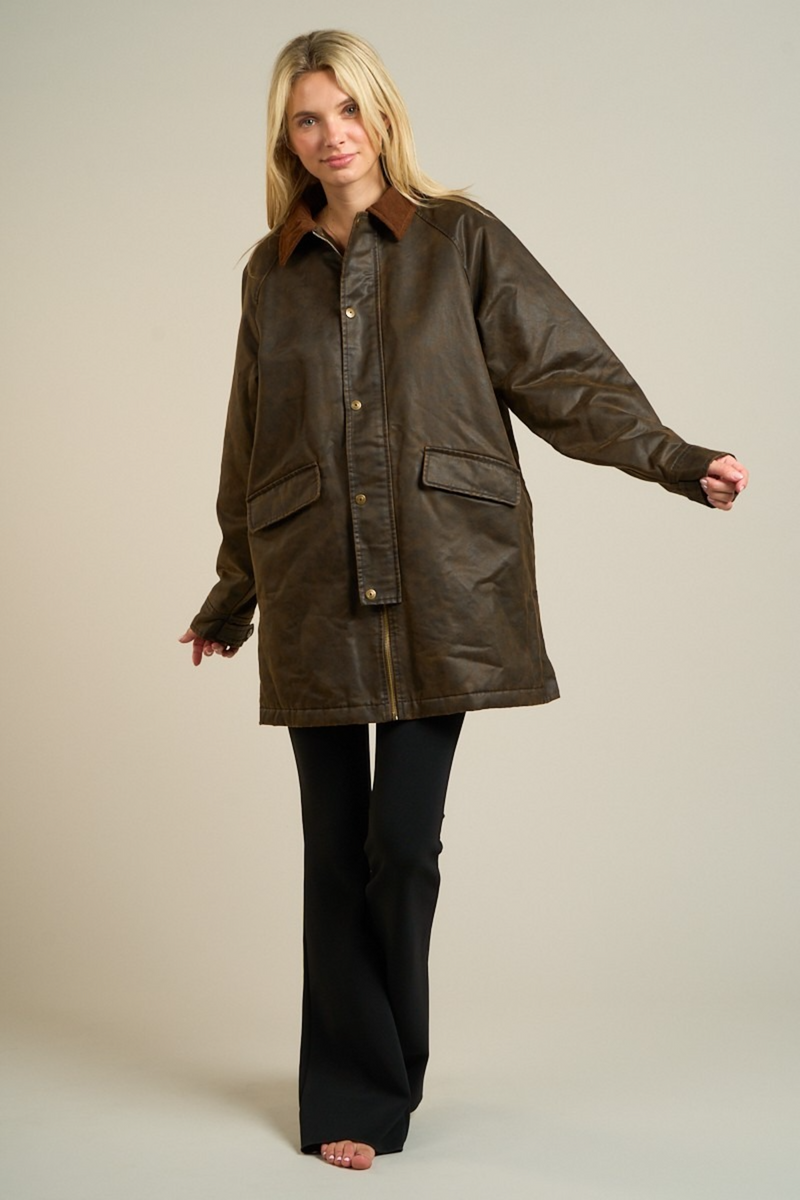 Gray Crisp Weather Waxed Jacket Jacket