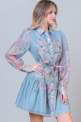 Gray Andrea Floral Dress Dress