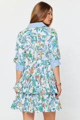 Lavender Kasey Floral Paisley Tiered Mini Dress Mini Dress