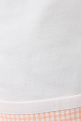 Light Gray Just A Peek Boxer Shorts in White/Tangerine Short