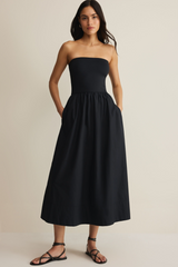 Light Gray Sunsought Strapless Midi Dress Midi Dress