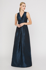 Dark Slate Gray Mariah | Jacquard Gown Formal Gown