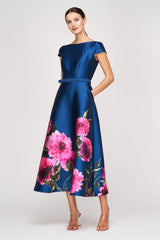 Light Gray Ina Tea Length Dress Midi Dress