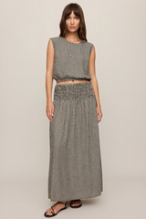 Dim Gray Brooke Gingham Maxi Skirt Maxi Skirt