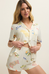 Antique White Beach Days PJ Top Pajama Top