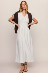Light Gray Sanna Striped Midi Dress Midi Dress