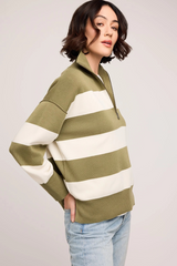 Light Gray Idris Striped Sweater Sweater