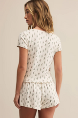 Light Gray Montana Floral Top Top
