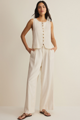 Light Gray Roman Linen Vest Vest