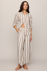 Gray The Perfect Linen Stripe Pant Pant