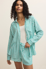 Antique White The Perfect Linen Stripe Top Shirts & Tops