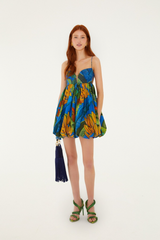 Lavender Banana Grapes Blue Sleeveless Mini Dress Mini Dress