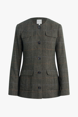 Dark Slate Gray The Spencer Jacket in Mocha Plaid Jacket