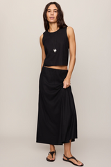 Black Sloane Linen Cropped Tank Tank