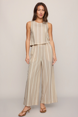 Gray Sloane Knit Striped Top Top
