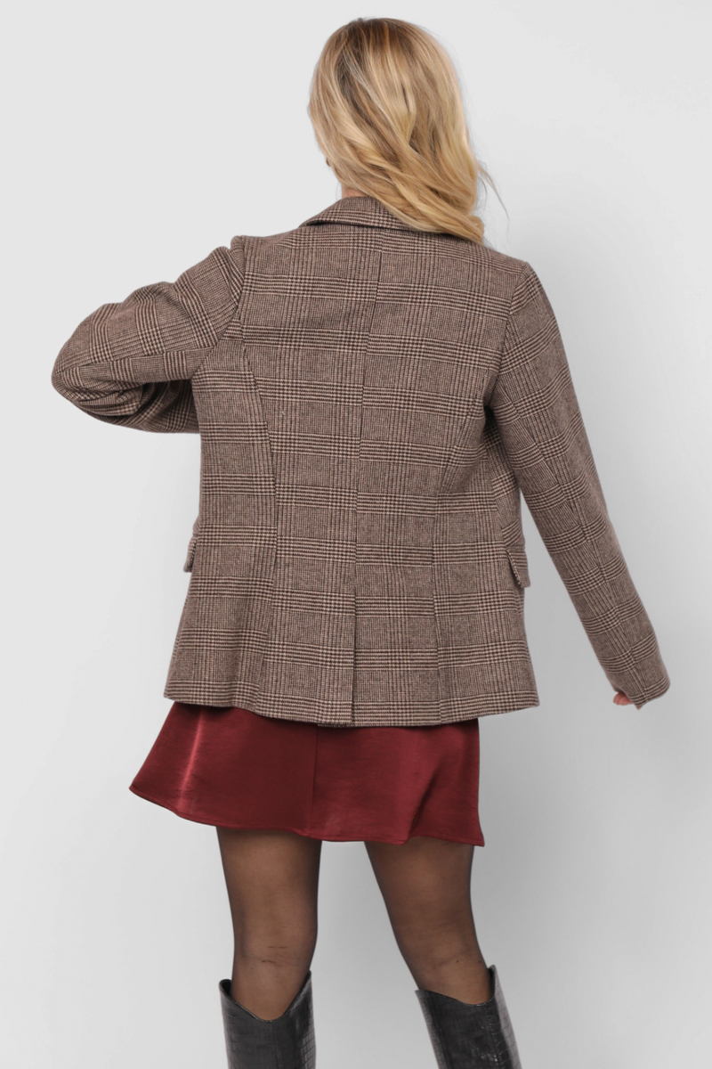 Dark Olive Green Ambition Houndstooth Blazer Blazer