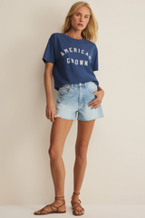Gray American Boyfriend Tee Graphic Tee