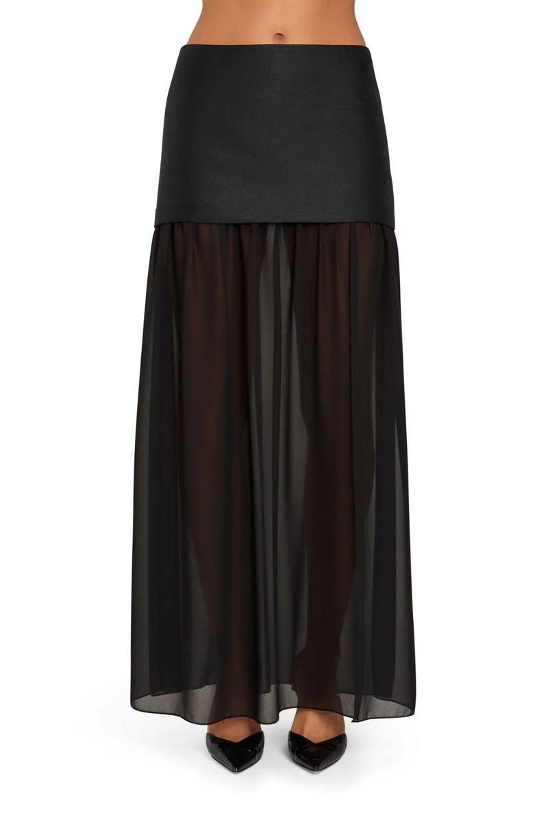 Black Kaitlyn Skort Midi Skirt