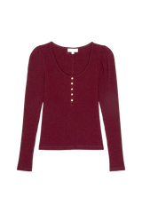 Dark Red Reeva Henley Top