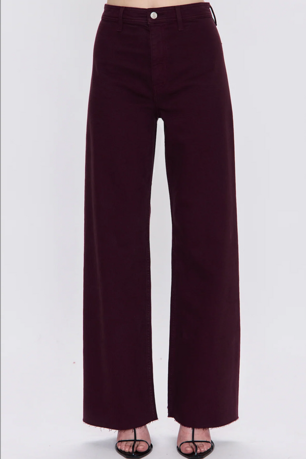 Light Gray Penny High Rise Wide Jean | Claret Jeans
