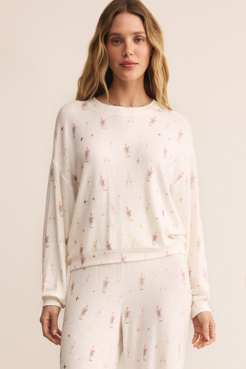 Antique White Champs Long Sleeve Top Top