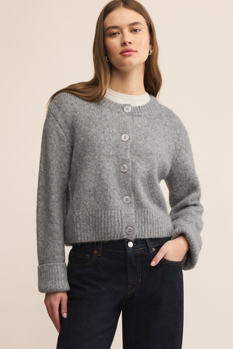 Dark Slate Gray Breen Crop Cardigan Cardigan