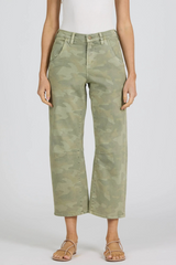 Dark Sea Green Lasso High Rise Barrel Jean | Riviera Camo Jeans