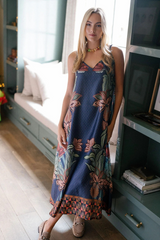 White Smoke Camille Slip Dress in Botanical Midnight Maxi Dress