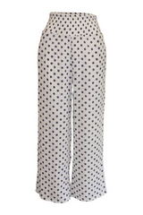 Gray Smocked Gauze Pant in Blue Dot Pant