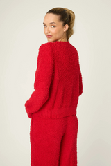 Firebrick Bundle Up Boucle Top Top