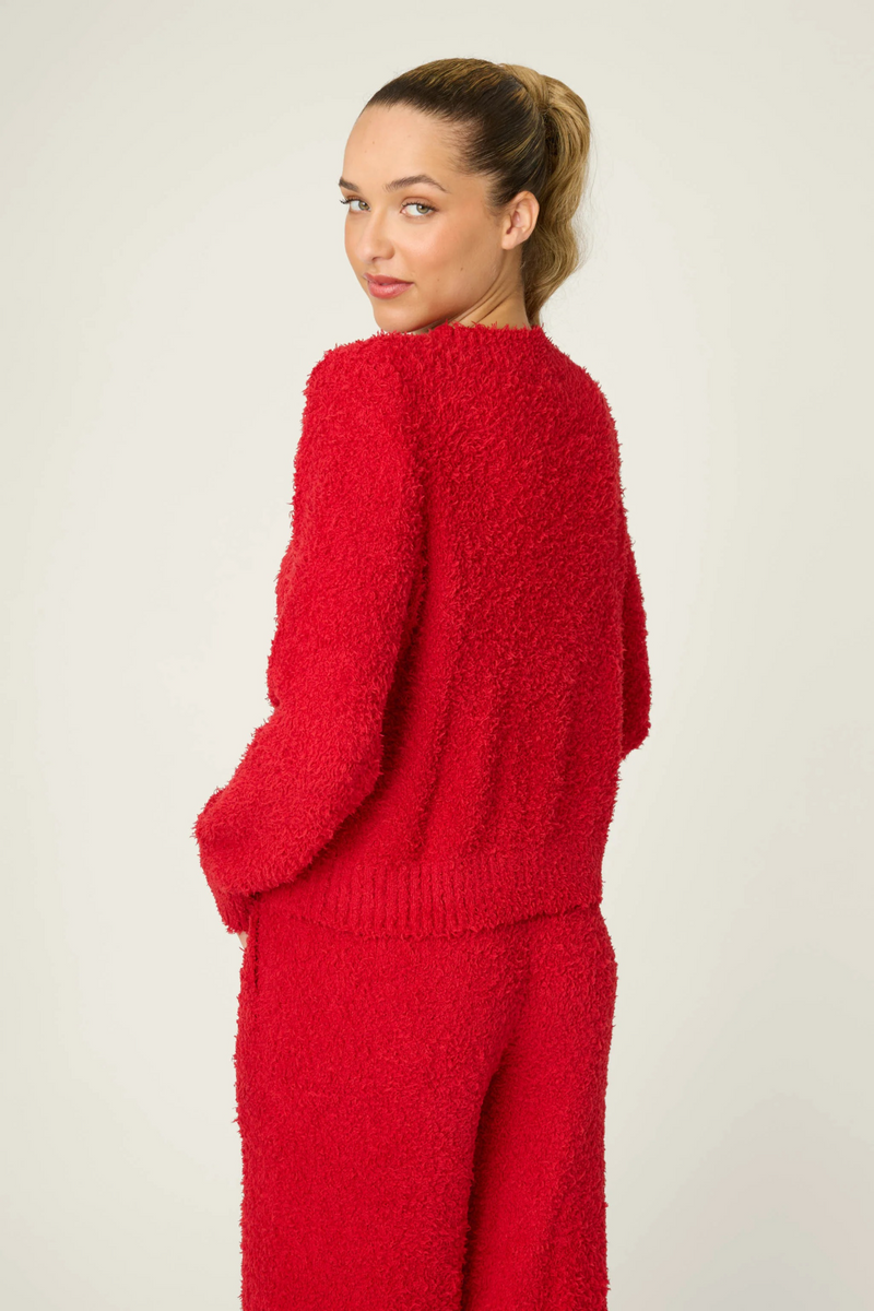 Firebrick Bundle Up Boucle Top Top