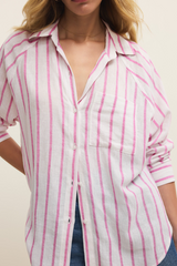 Antique White The Perfect Linen Stripe Top Shirts & Tops