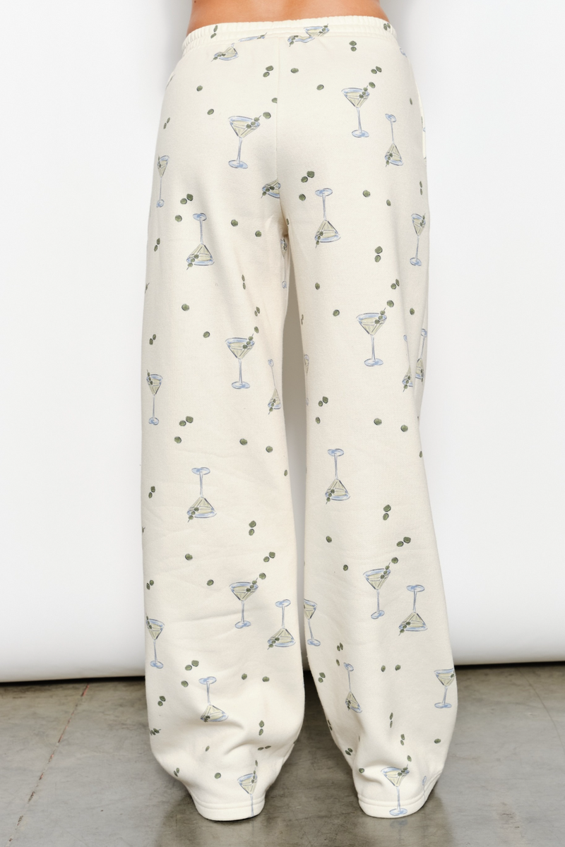 Antique White Martini Mood Sweatpants Pant