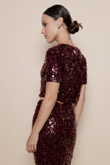 Black Midnight Sparkle Sequin Crop Top Crop Top